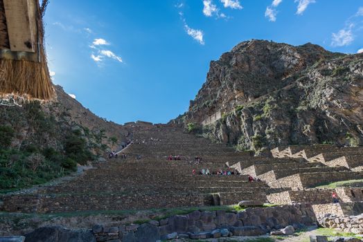 Ancient Inca Ruins Of Ollantaytambo In Peru . Hight quality photo