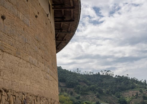Tea plantations around Tulou at Unesco heritage site near Xiamen