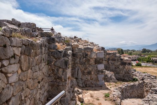 Massive boulders form the walls of the fortress and palace of Tiryns in Greece