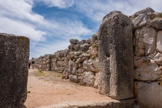 Massive boulders form the walls of the fortress and palace of Tiryns in Greece