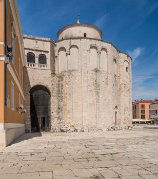 Round structure of St Donatus's church in the ancient old town of Zadar in Croatia