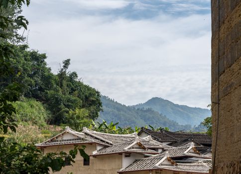 Tea plantations around Tulou at Unesco heritage site near Xiamen