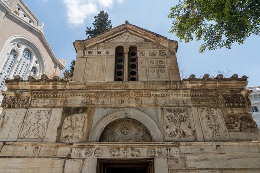 Exterior of Little Metropolis church by Metropolitan Cathedral in Athens