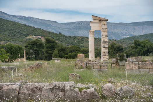 Ruins of temples and buildings at the Sanctuary of Asklepios at Epidaurus