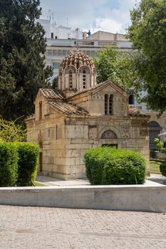 Exterior of Little Metropolis church by Metropolitan Cathedral in Athens