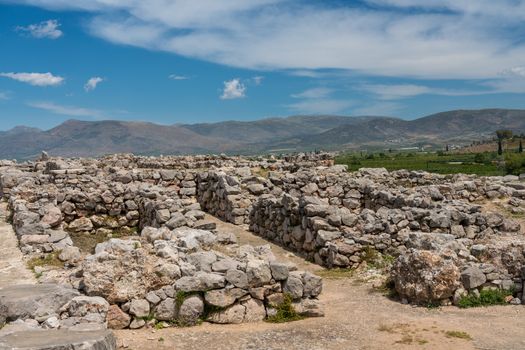 Massive boulders form the walls of the fortress and palace of Tiryns in Greece