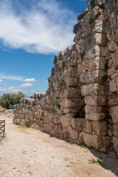 Massive boulders form the walls of the fortress and palace of Tiryns in Greece