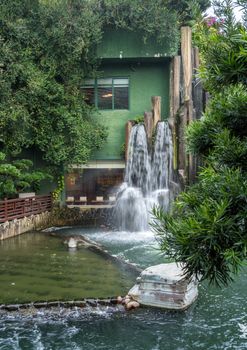 Waterfall in the Nan Lian Garden by Chi Lin Nunnery in Hong Kong