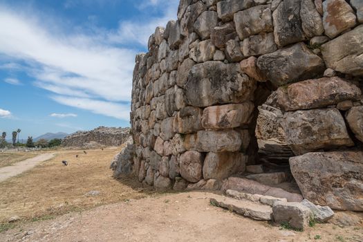 Massive boulders form the walls of the fortress and palace of Tiryns in Greece