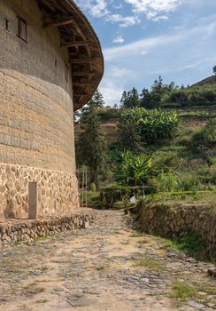 Tea plantations around Tulou at Unesco heritage site near Xiamen