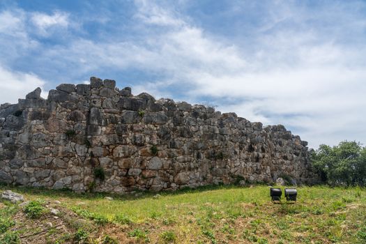 Massive boulders form the walls of the fortress and palace of Tiryns in Greece