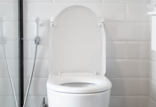 Closeup toilet bowl in the bathroom, selective focus