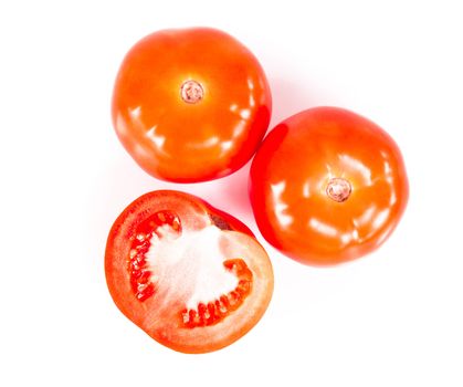 Fresh tomatoe isolated on white background, Raw food