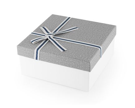 Open empty gift box on white background