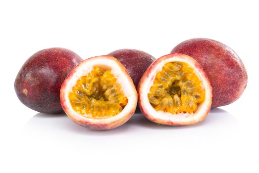 Passion fruit isolated on white background, fruit for healthy concept