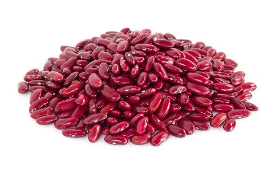 Red kidney beans isolated on white background, healthy food concept