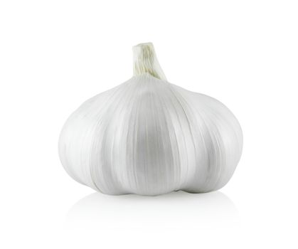 Raw garlic isolated on white background