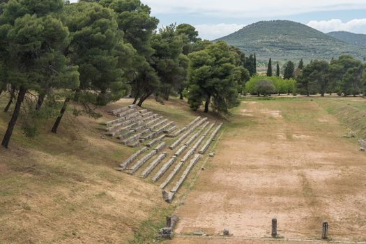 Ruins of stadium and buildings at the Sanctuary of Asklepios at Epidaurus
