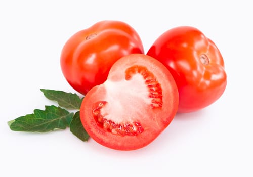 Fresh tomatoe isolated on white background, Raw food