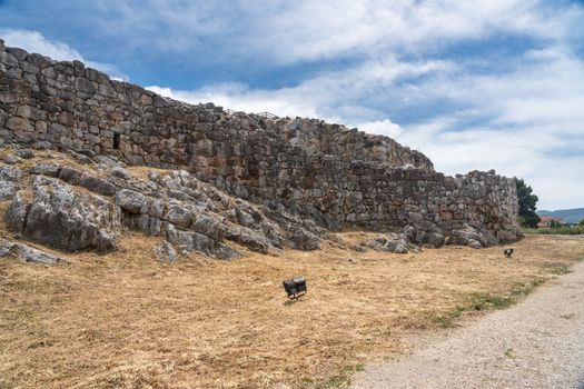 Massive boulders form the walls of the fortress and palace of Tiryns in Greece
