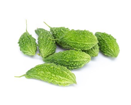 Fresh Bitter gourd isolated on white background, herb and medical concept