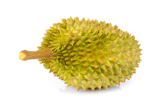 Durian tropical fruit isolated on white background