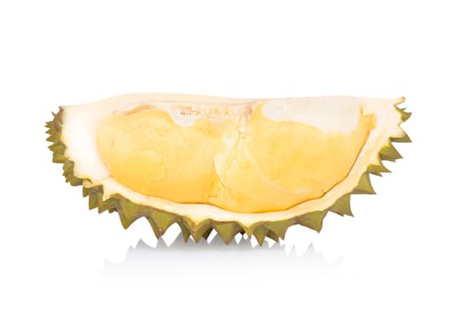 Durian tropical fruit isolated on white background