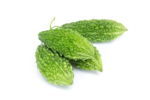 Fresh Bitter gourd isolated on white background, herb and medical concept