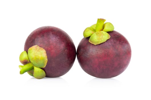 Fresh mangosteen fruit isolated on white background