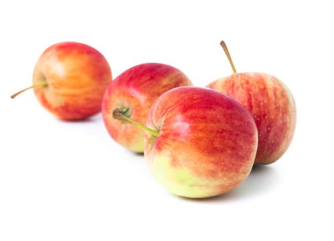 Fresh red apple fruit isolated on white background, Healthy food concept