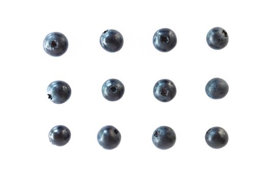 Fresh blueberries isolated on white background