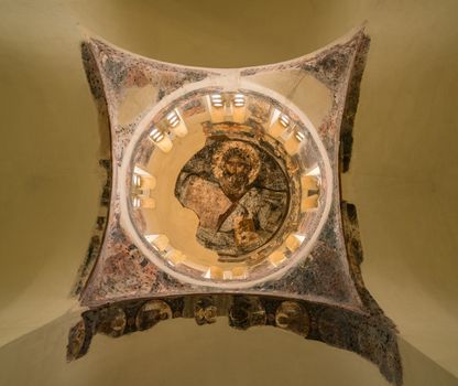 Ceiling painting in church of the Holy Apostles in the Greek Forum in Athens Greece