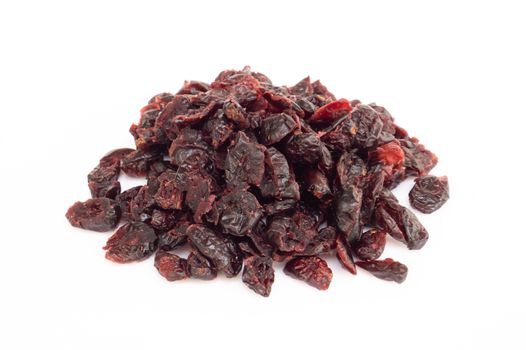 Dried canberry mix blueberry fruit isolated on white backgroud, food healty diet