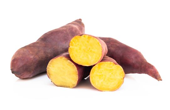 Sweet potato boil isolated on white background, food healthy diet concept