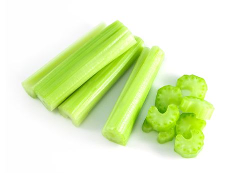 Fresh celery vegetable isolated on white background, food for health