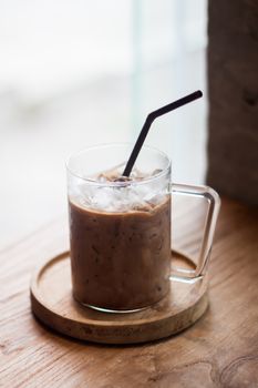 Iced coffee in coffee shop, stock photo