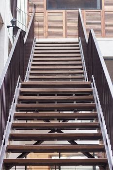 Metal staircase exterior of building , stock photo