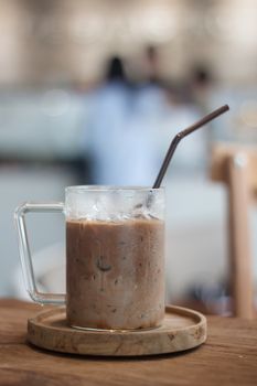 Iced coffee in coffee shop, stock photo