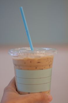 Iced coffee in coffee shop, stock photo