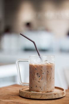 Iced coffee in coffee shop, stock photo