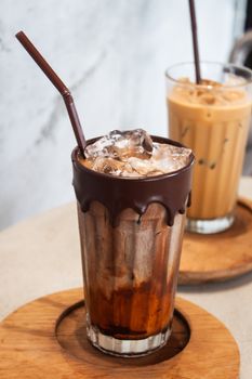 Iced coffee in coffee shop, stock photo