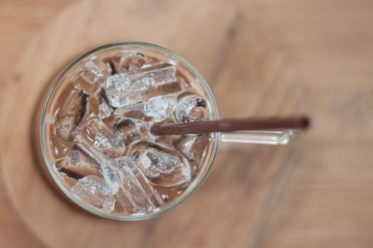 Iced coffee in coffee shop, stock photo