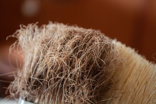 Close up brush using for clean coffee grinder, stock photo