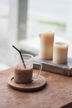 Iced coffee in coffee shop, stock photo