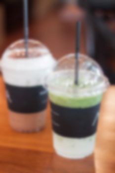 Iced matcha green tea latte, stock photo