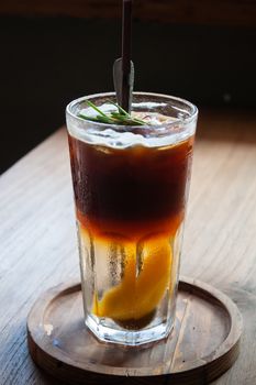 Iced coffee in coffee shop, stock photo