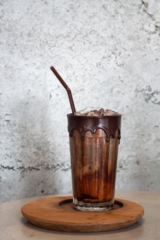 Iced coffee in coffee shop, stock photo