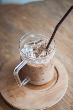 Iced coffee in coffee shop, stock photo