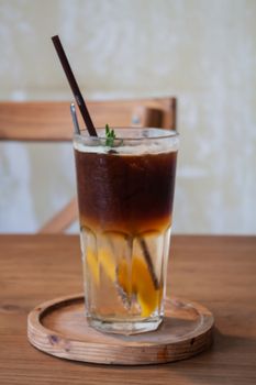 Iced coffee in coffee shop, stock photo