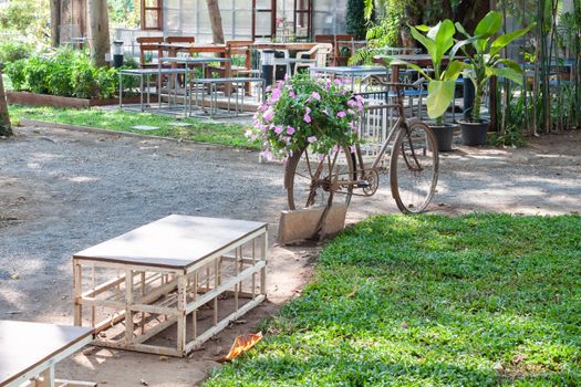 Garden decorated in coffee shop, stock photo